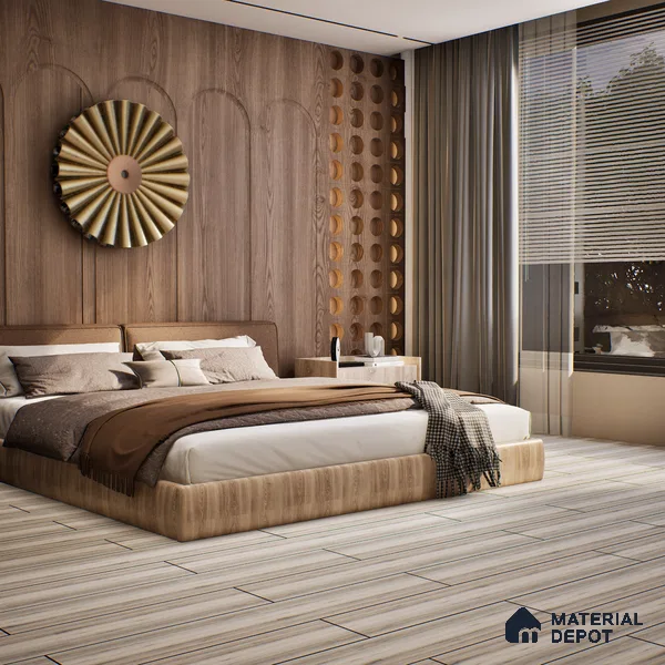 SPC Matte Finish Flooring Meriline Oak Wood Grey SP 00076 B | 48 x 7 inch (1220x180 mm) - 5 mm | Wear Layer 0.3 mm | R9 Slip Resistance | Unilin Uniclic Locking System | 10Y Residential & 5Y Commercial Warranty