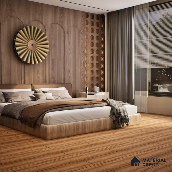 SPC Matte Finish Flooring Meriline Chestnut Cherry SP 00076 D | 48 x 7 inch (1220x180 mm) - 5 mm | Wear Layer 0.3 mm | R9 Slip Resistance | Unilin Uniclic Locking System | 10Y Residential & 5Y Commercial Warranty