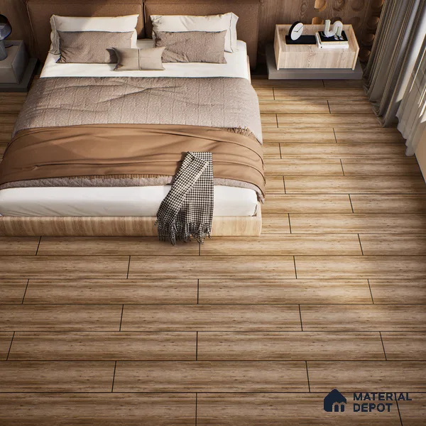 SPC Matte Finish Flooring Meriline Brunette Wood SP 00076 E | 48 x 7 inch (1220x180 mm) - 5 mm | Wear Layer 0.3 mm | R9 Slip Resistance | Unilin Uniclic Locking System | 10Y Residential & 5Y Commercial Warranty