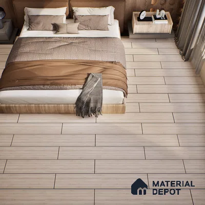 SPC Matte Finish Flooring Meriline Cream Bone SP 00076 | 48 x 7 inch (1220x180 mm) - 5 mm | Wear Layer 0.3 mm | R9 Slip Resistance | Unilin Uniclic Locking System | 10Y Residential & 5Y Commercial Warranty