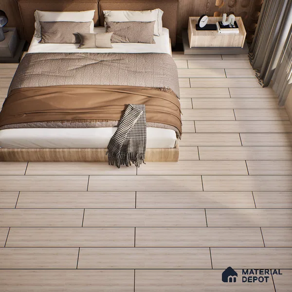 SPC Matte Finish Flooring Meriline Cream Bone SP 00076 | 48 x 7 inch (1220x180 mm) - 5 mm | Wear Layer 0.3 mm | R9 Slip Resistance | Unilin Uniclic Locking System | 10Y Residential & 5Y Commercial Warranty