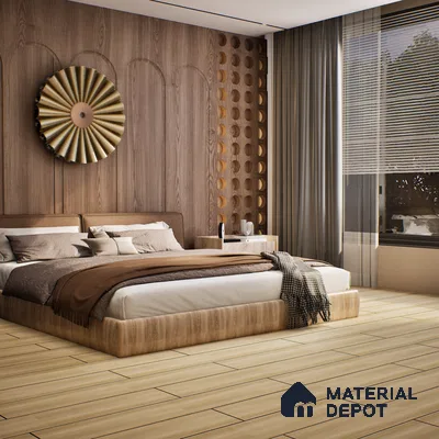 SPC Matte Finish Flooring Meriline White Limba Wood SP 00075 B | 48 x 7 inch (1220x180 mm) - 5 mm | Wear Layer 0.3 mm | R9 Slip Resistance | Unilin Uniclic Locking System | 10Y Residential & 5Y Commercial Warranty