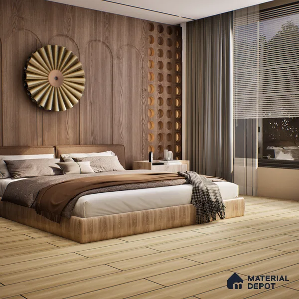 SPC Matte Finish Flooring Meriline White Limba Wood SP 00075 B | 48 x 7 inch (1220x180 mm) - 5 mm | Wear Layer 0.3 mm | R9 Slip Resistance | Unilin Uniclic Locking System | 10Y Residential & 5Y Commercial Warranty
