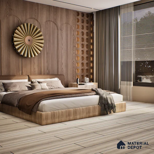 SPC Matte Finish Flooring Meriline Slate Grey SP 00075 C | 48 x 7 inch (1220x180 mm) - 5 mm | Wear Layer 0.3 mm | R9 Slip Resistance | Unilin Uniclic Locking System | 10Y Residential & 5Y Commercial Warranty
