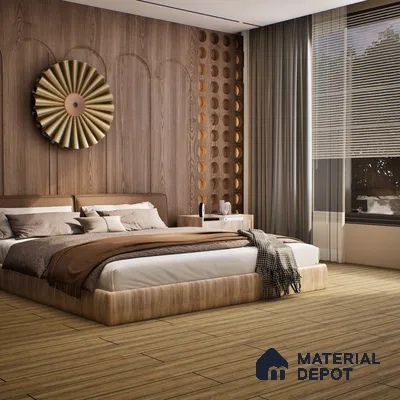 SPC Matte Finish Flooring Meriline Dark Walnut SP 00075 E | 48 x 7 inch (1220x180 mm) - 5 mm | Wear Layer 0.3 mm | R9 Slip Resistance | Unilin Uniclic Locking System | 10Y Residential & 5Y Commercial Warranty