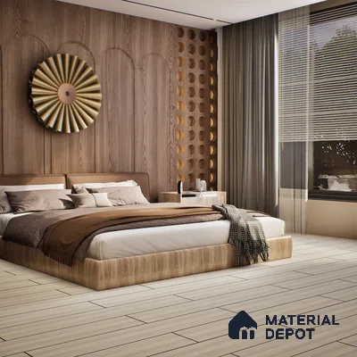 SPC Matte Finish Flooring Meriline Mapple Wood White SP 00075 F | 48 x 7 inch (1220x180 mm) - 5 mm | Wear Layer 0.3 mm | R9 Slip Resistance | Unilin Uniclic Locking System | 10Y Residential & 5Y Commercial Warranty