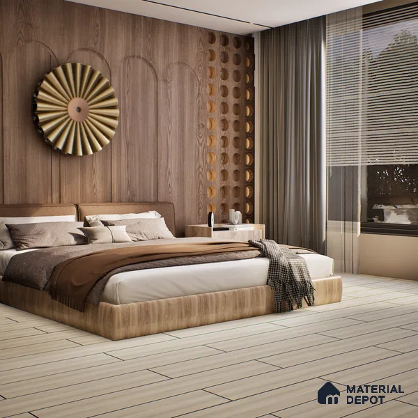 SPC Matte Finish Flooring Meriline Mapple Wood White SP 00075 F | 48 x 7 inch (1220x180 mm) - 5 mm | Wear Layer 0.3 mm | R9 Slip Resistance | Unilin Uniclic Locking System | 10Y Residential & 5Y Commercial Warranty