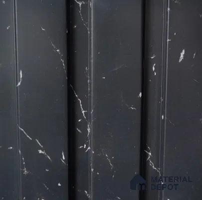 Black Marble PN 07684 9.1 ft x 5 inch Charcoal Louvers/Panels - 12 mm | Suitable for Feature Wall, TV Unit & Living Room | Width is Subjected to 5% Variation