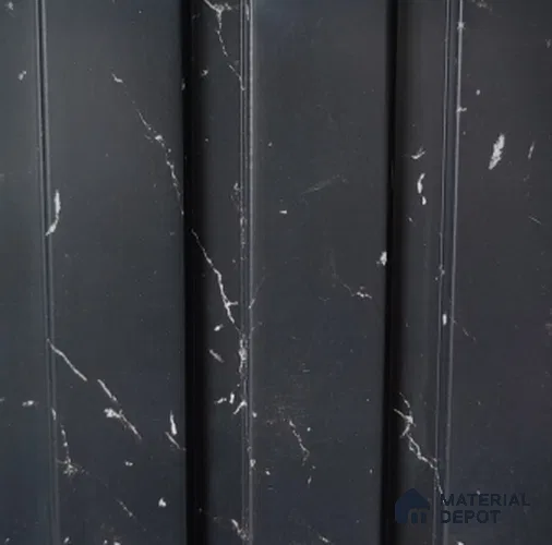 Black Marble PN 07684 9.1 ft x 5 inch Charcoal Louvers/Panels - 12 mm | Suitable for Feature Wall, TV Unit & Living Room | Width is Subjected to 5% Variation | Image 01