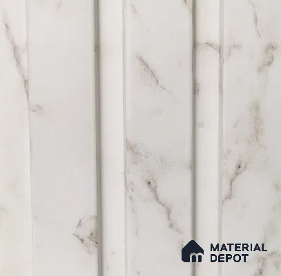 White Marble PN 07683 9.1 ft x 5 inch Charcoal Louvers/Panels - 12 mm | Suitable for Feature Wall, TV Unit & Living Room | Width is Subjected to 5% Variation