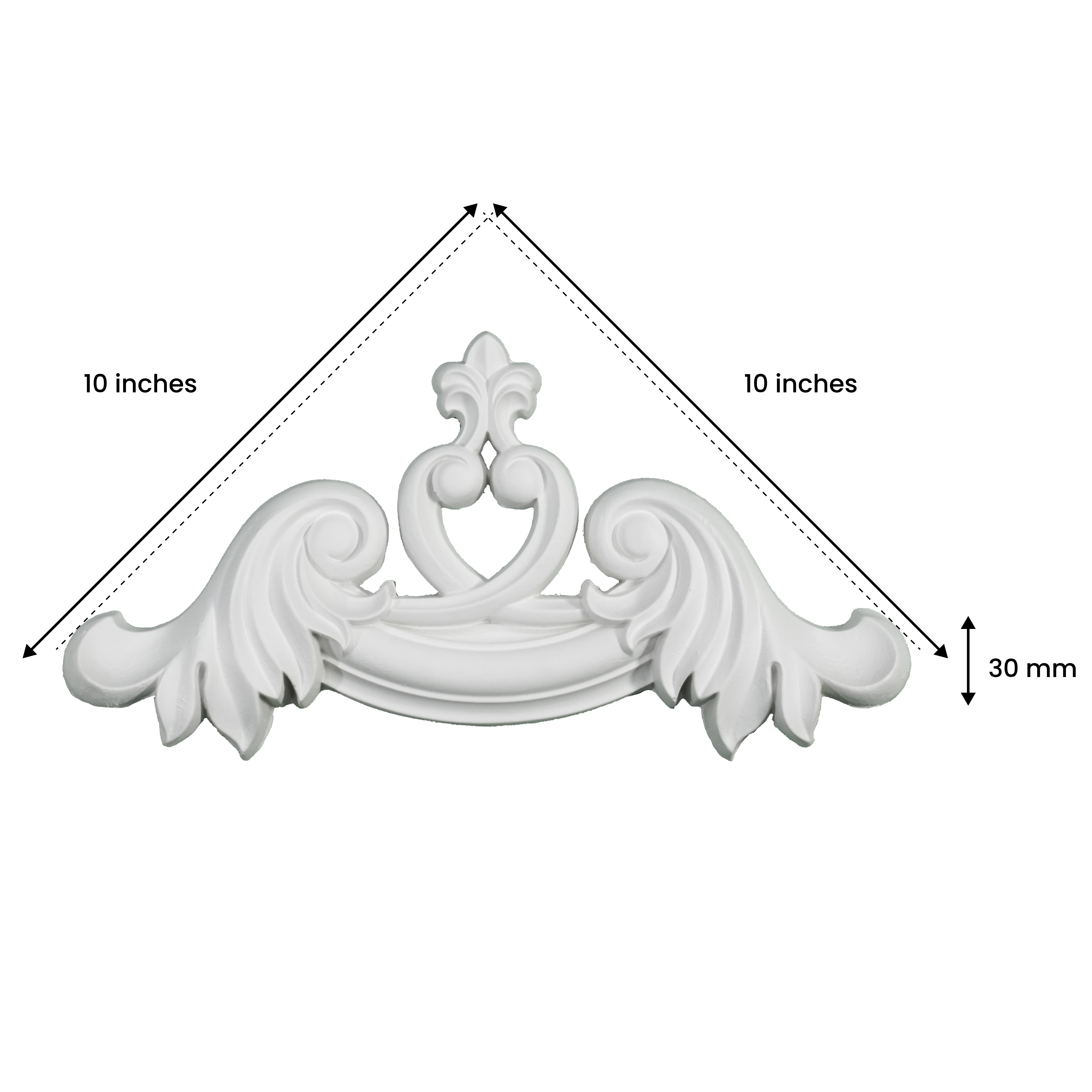 Ready To Install / DIY Finished PU Designer French Corner Wall Moulding Greenova PM 00284 | 10 x 10 inch x 30 mm | Adhesive Type Installation