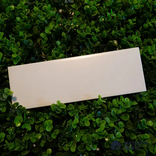 TL 00000 D Snow White Plain 300x100 mm Glossy Finish Ceramic Wall Subway Tile - 8 mm