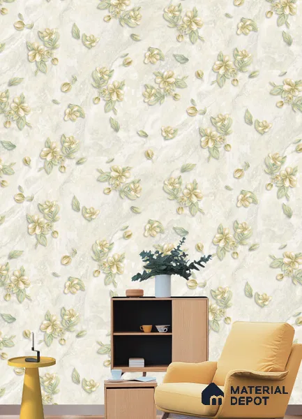 12082 | 9.5 Meter x 21 Inches Florals Look Wallpaper - 55 Sq. Ft. | Minimum 15% wastage during installation