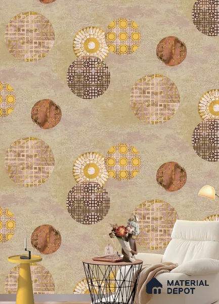 18074 | 9.5 Meter x 21 Inches Patterned Look Wallpaper - 55 Sq. Ft. | Minimum 15% wastage during installation