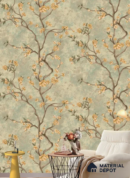 181402 | 9.5 Meter x 21 Inches Florals Look Wallpaper - 55 Sq. Ft. | Minimum 15% wastage during installation