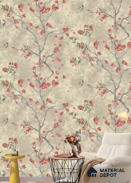 181406 | 9.5 Meter x 21 Inches Florals Look Wallpaper - 55 Sq. Ft. | Minimum 15% wastage during installation
