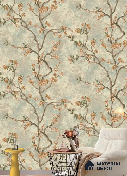 181401 | 9.5 Meter x 21 Inches Florals Look Wallpaper - 55 Sq. Ft. | Minimum 15% wastage during installation
