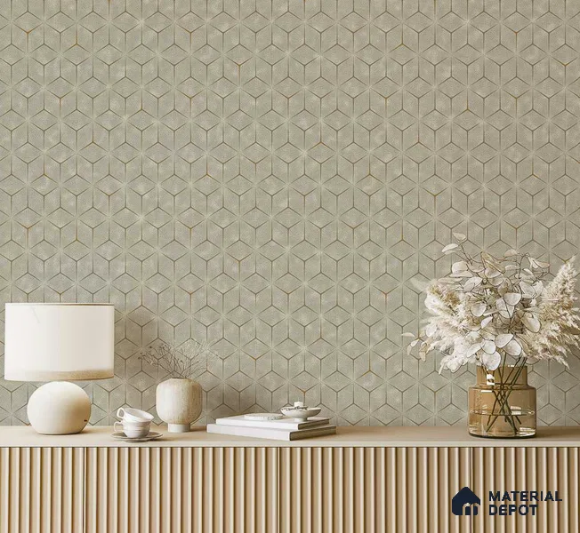 202206-4 | 5 Meter x 42 Inch PVC Geometric Look Wallpaper - 57 Sq. Ft. | Minimum 15% wastage during installation