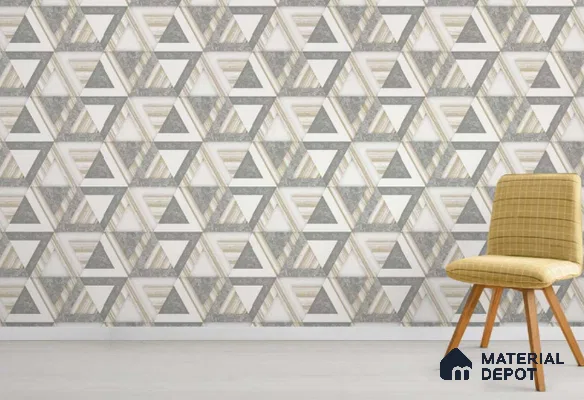 23302 | 10 Meter x 21 Inch PVC Geometric Look Wallpaper - 57 Sq. Ft. | Minimum 15% wastage during installation