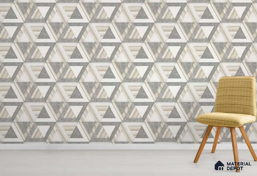 23302 | 10 Meter x 21 Inch PVC Geometric Look Wallpaper - 57 Sq. Ft. | Minimum 15% wastage during installation