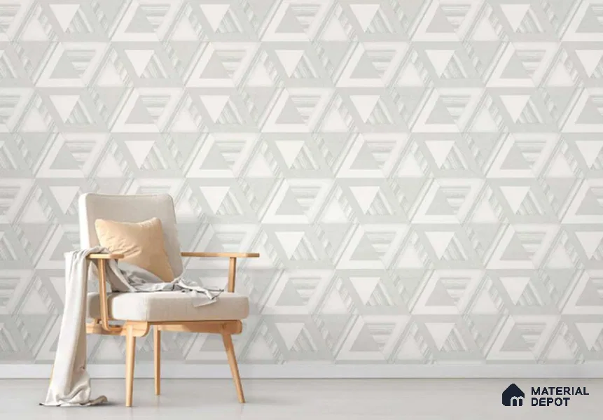 23303 | 10 Meter x 21 Inch PVC Geometric Look Wallpaper - 57 Sq. Ft. | Minimum 15% wastage during installation