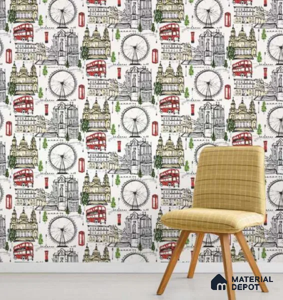 23854 | 10 Meter x 21 Inch PVC Patterned Look Wallpaper - 57 Sq. Ft. | Minimum 15% wastage during installation