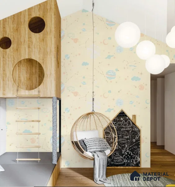 5136-1 | 5 Meter x 42 Inch PVC Space Look Wallpaper - 57 Sq. Ft. | Minimum 15% wastage during installation