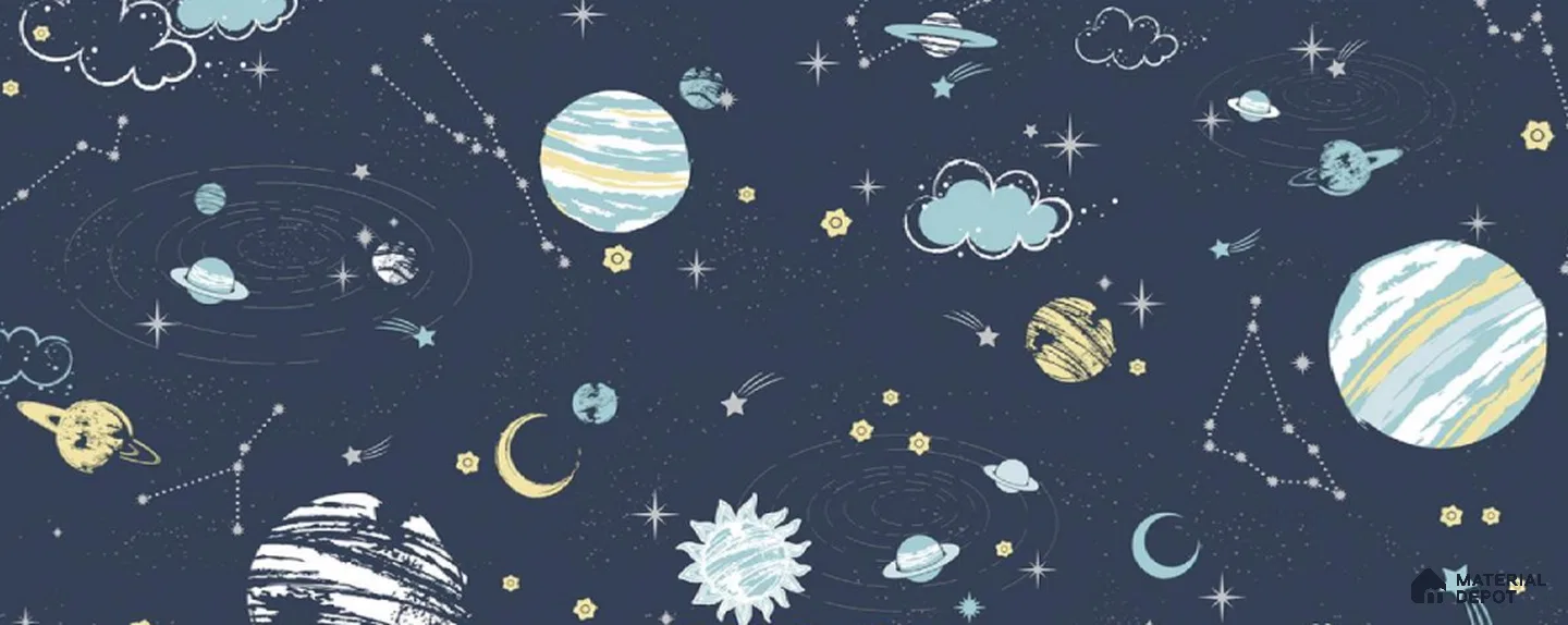 5136-2 | 5 Meter x 42 Inch PVC Space Look Wallpaper - 57 Sq. Ft. | Minimum 15% wastage during installation