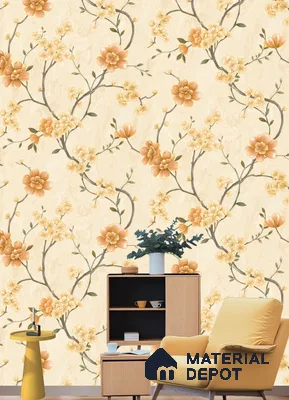 570601 | 9.5 Meter x 21 Inches Florals Look Wallpaper - 55 Sq. Ft.  | Minimum 15% wastage during installation