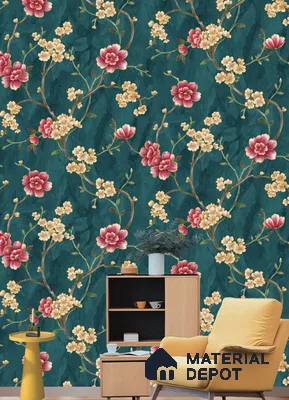 570607 | 9.5 Meter x 21 Inches Florals Look Wallpaper - 55 Sq. Ft.  | Minimum 15% wastage during installation