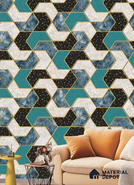 571305 | 9.5 Meter x 21 Inches Patterned Look Wallpaper - 55 Sq. Ft. | Minimum 15% wastage during installation