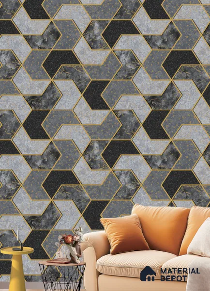 571306 | 9.5 Meter x 21 Inches Patterned Look Wallpaper - 55 Sq. Ft. | Minimum 15% wastage during installation