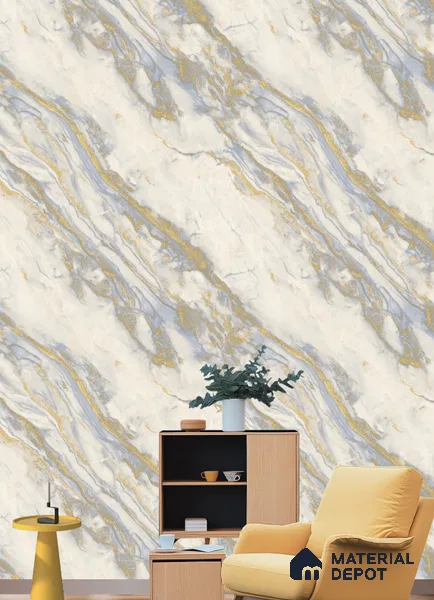 571402 | 9.5 Meter x 21 Inches Marble Look Wallpaper - 55 Sq. Ft. | Minimum 10% wastage during installation