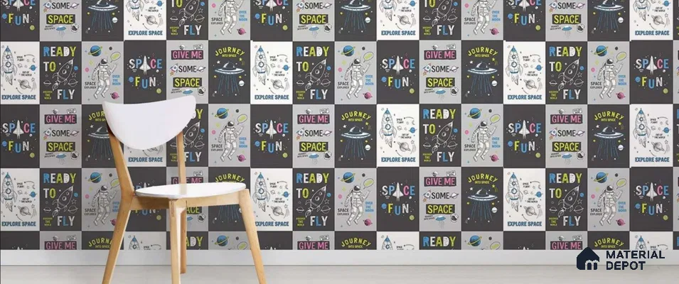 58138 | 10 Meter x 21 Inch PVC Patterned Look Wallpaper - 57 Sq. Ft. | Minimum 15% wastage during installation