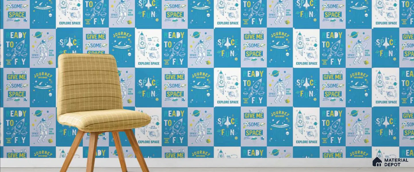 58139 | 10 Meter x 21 Inch PVC Patterned Look Wallpaper - 57 Sq. Ft. | Minimum 15% wastage during installation