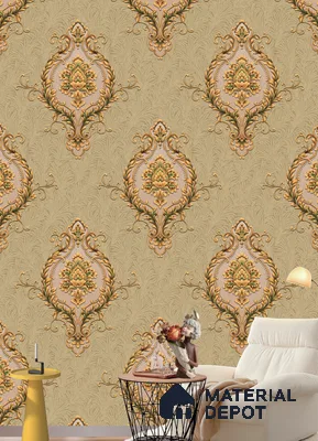 590705 | 9.5 Meter x 21 Inches Damask Look Wallpaper - 55 Sq. Ft.  | Minimum 15% wastage during installation