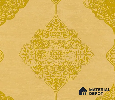5D1053 | 9.5 Meter x 21 Inch PVC Damask Look Wallpaper - 55 Sq. Ft. | Minimum 15% wastage during installation