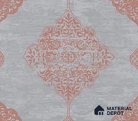5D1054 | 9.5 Meter x 21 Inch PVC Damask Look Wallpaper - 55 Sq. Ft. | Minimum 15% wastage during installation