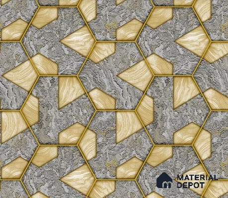 5D1402 | 9.5 Meter x 21 Inch PVC Geometric Look Wallpaper - 55 Sq. Ft. | Minimum 15% wastage during installation