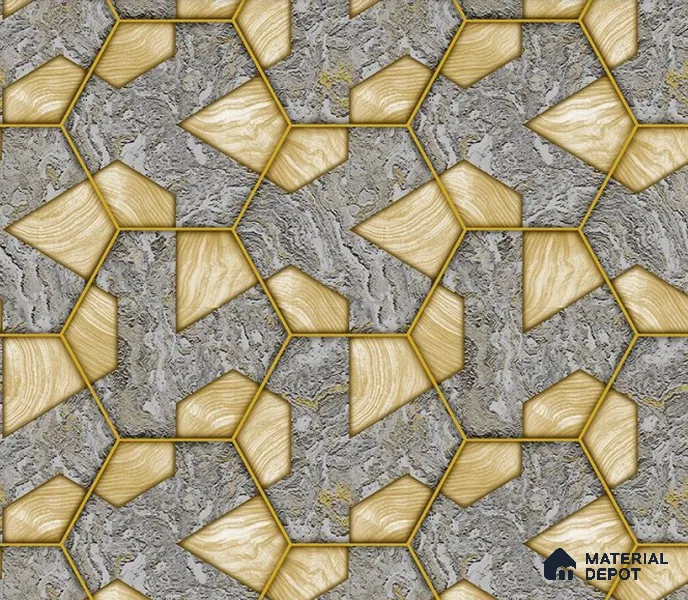 5D1402 | 9.5 Meter x 21 Inch PVC Geometric Look Wallpaper - 55 Sq. Ft. | Minimum 15% wastage during installation