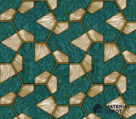 5D1403 | 9.5 Meter x 21 Inch PVC Geometric Look Wallpaper - 55 Sq. Ft. | Minimum 15% wastage during installation
