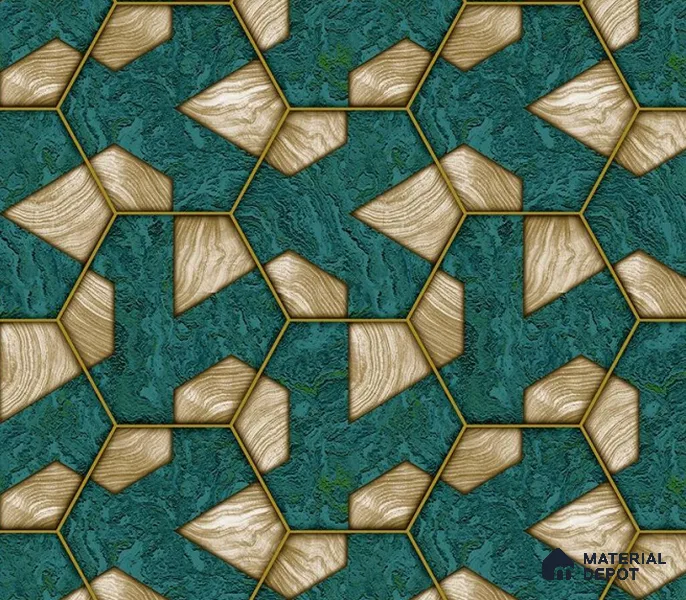 5D1403 | 9.5 Meter x 21 Inch PVC Geometric Look Wallpaper - 55 Sq. Ft. | Minimum 15% wastage during installation