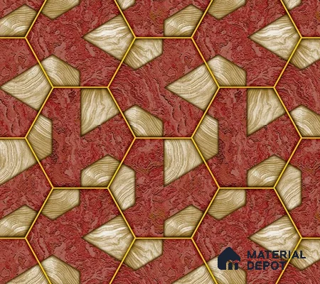 5D1404 | 9.5 Meter x 21 Inch PVC Geometric Look Wallpaper - 55 Sq. Ft. | Minimum 15% wastage during installation