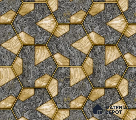 5D1405 | 9.5 Meter x 21 Inch PVC Geometric Look Wallpaper - 55 Sq. Ft. | Minimum 15% wastage during installation