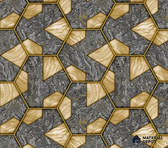 5D1405 | 9.5 Meter x 21 Inch PVC Geometric Look Wallpaper - 55 Sq. Ft. | Minimum 15% wastage during installation