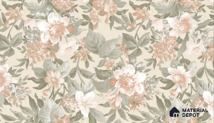 74019-2 | 5 Meter x 42 Inch PVC Florals Look Wallpaper - 57 Sq. Ft. | Minimum 15% wastage during installation