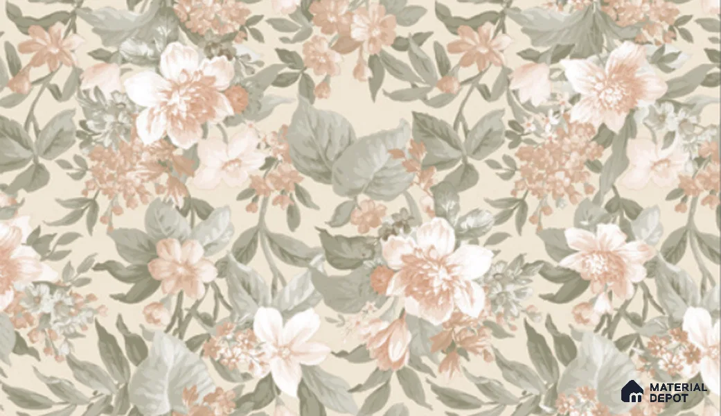 74019-2 | 5 Meter x 42 Inch PVC Florals Look Wallpaper - 57 Sq. Ft. | Minimum 15% wastage during installation