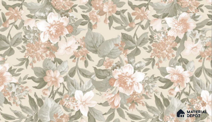 74019-2 | 5 Meter x 42 Inch PVC Florals Look Wallpaper - 57 Sq. Ft. | Minimum 15% wastage during installation