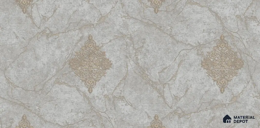 81228-4 | 5 Meter x 42 Inch PVC Damask Look Wallpaper - 57 Sq. Ft. | Minimum 15% wastage during installation