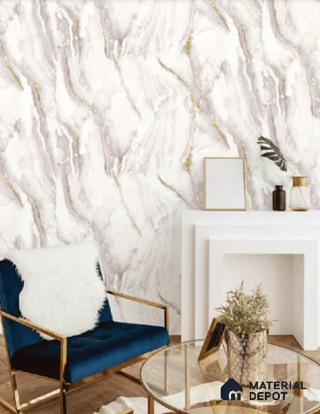 81281-3 | 5 Meter x 42 Inch PVC Marble Look Wallpaper - 57 Sq. Ft. | Minimum 10% wastage during installation